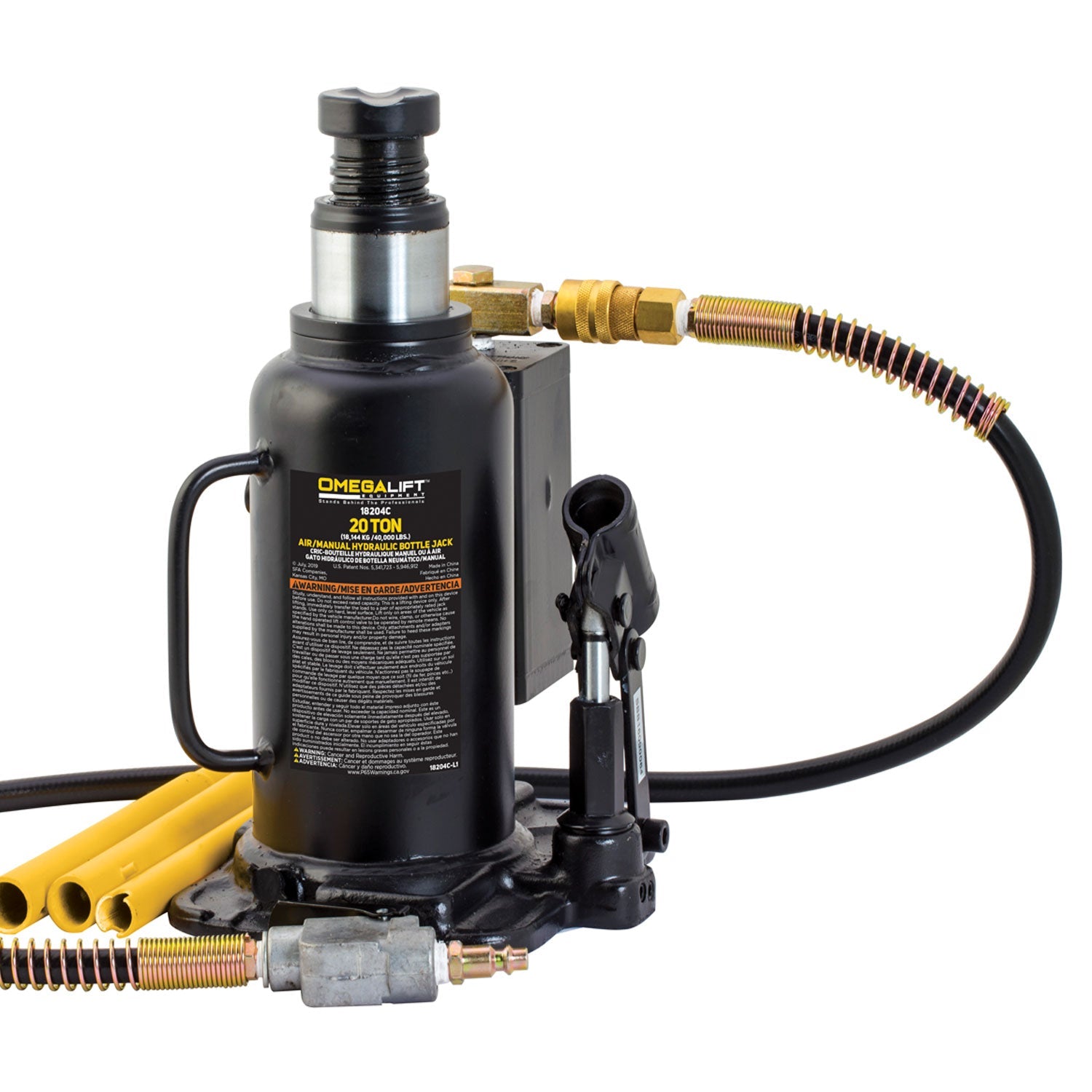 Omega Lift 18204C 20 Tonnen Air Actuated Manual Bottle Jack