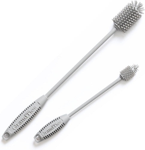 GrandTies Silikonflaschenreinigungsbürstenset, Moonlight Grau