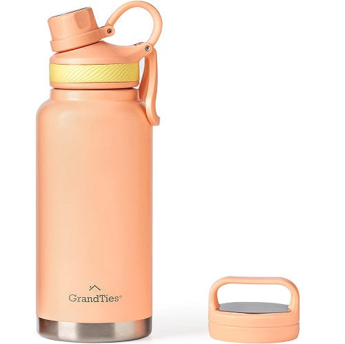 GrandTies 2 Lids Sport Wasserflaschen aus rostfreiem Stahl - Rose Salt Rosa