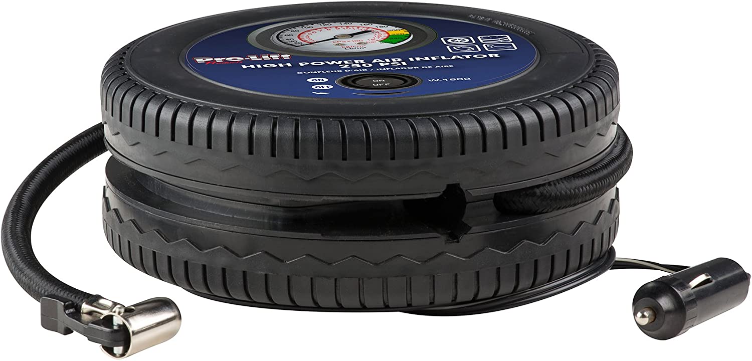 Pro-Lift 12V Compact Reifengenerator (Metallmessstreifen mit Max 260 PSI, 3 Gasgenerator-Adapter)