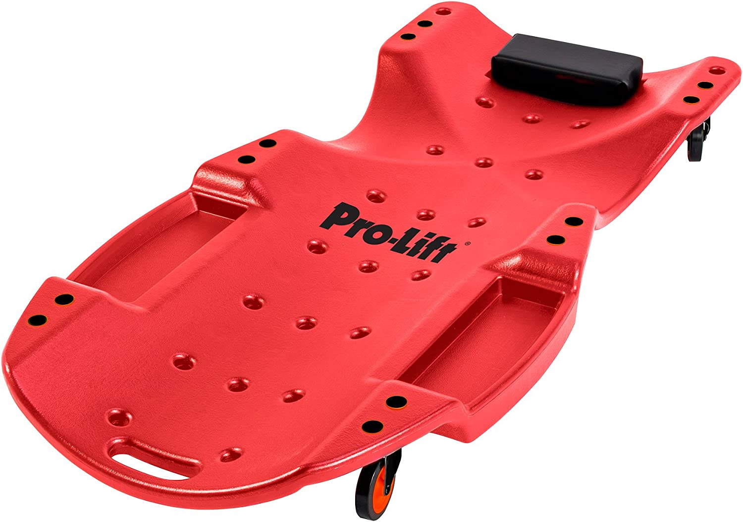 Pro-Lift Mechanic Plastic Creeper 48 Zoll - Blow Molded Ergonomic HDPE Body mit gepolsterter Kopfstütze und Dual Tool Trays - 199,58 kg Kapazität