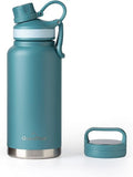 GrandTies 2 Lids Sport Wasserflaschen aus rostfreiem Stahl - Atlantis Blau