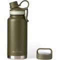GrandTies 2 Lids Sport Wasserflaschen aus rostfreiem Stahl - Olivgrün Grün