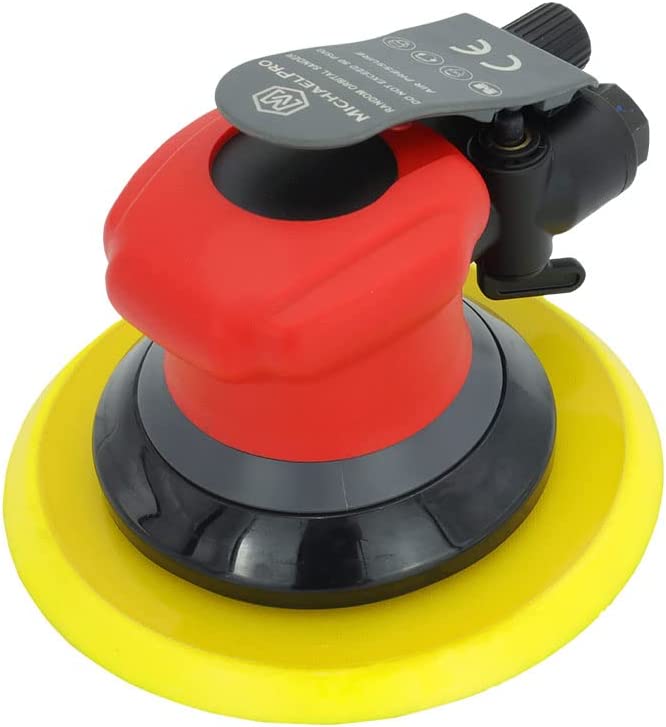 MichaelPro MPA01041 Random Orbit Sander | 6 Zoll | 5 mm, Pneumatischer Palmsander für Holz, Verbundwerkstoffe, Metall