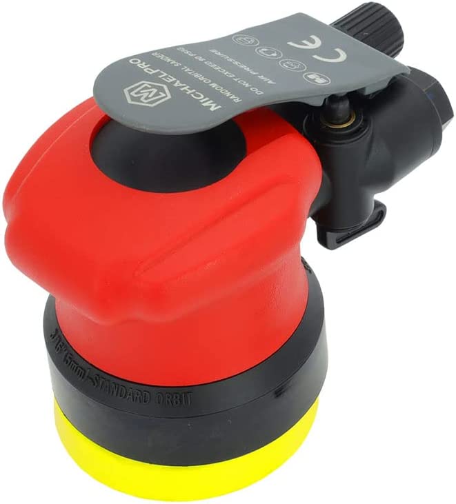 MichaelPro MPA01040 Random Orbit Sander | 3 Zoll | 5 mm, Pneumatischer Palmsander für Holz, Verbundwerkstoffe, Metall