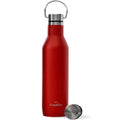 GrandTies 595 g Edelstahl-Wasserflaschen mit 2 Lids, Cranberry Rot