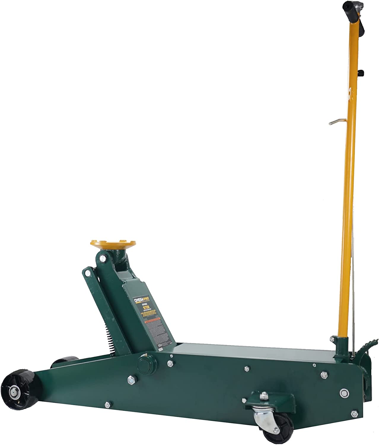 Omega Pro 10 Tonnen Service Jack - Langes Fahrwerk Hydraulik Lift von 7' bis 27' mit Griff Position Lock