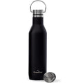 GrandTies 595 g Edelstahl-Wasserflaschen mit 2 Lids, Midnight Schwarz
