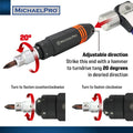 MichaelPro MP005038 1/2-Zoll Manueller Aufpralltreiber, 6-seitiger, nicht rutschender Griff, Heavy Duty | Enthalten 11 Hex, Slotted, Phillips Bits und Adapter