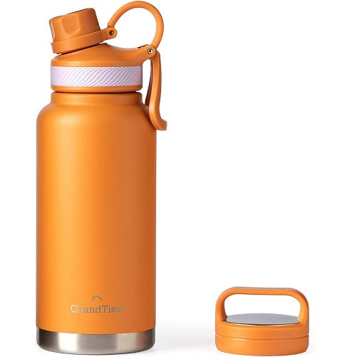 GrandTies 2 Lids Sport Edelstahl Wasserflaschen - Karotte