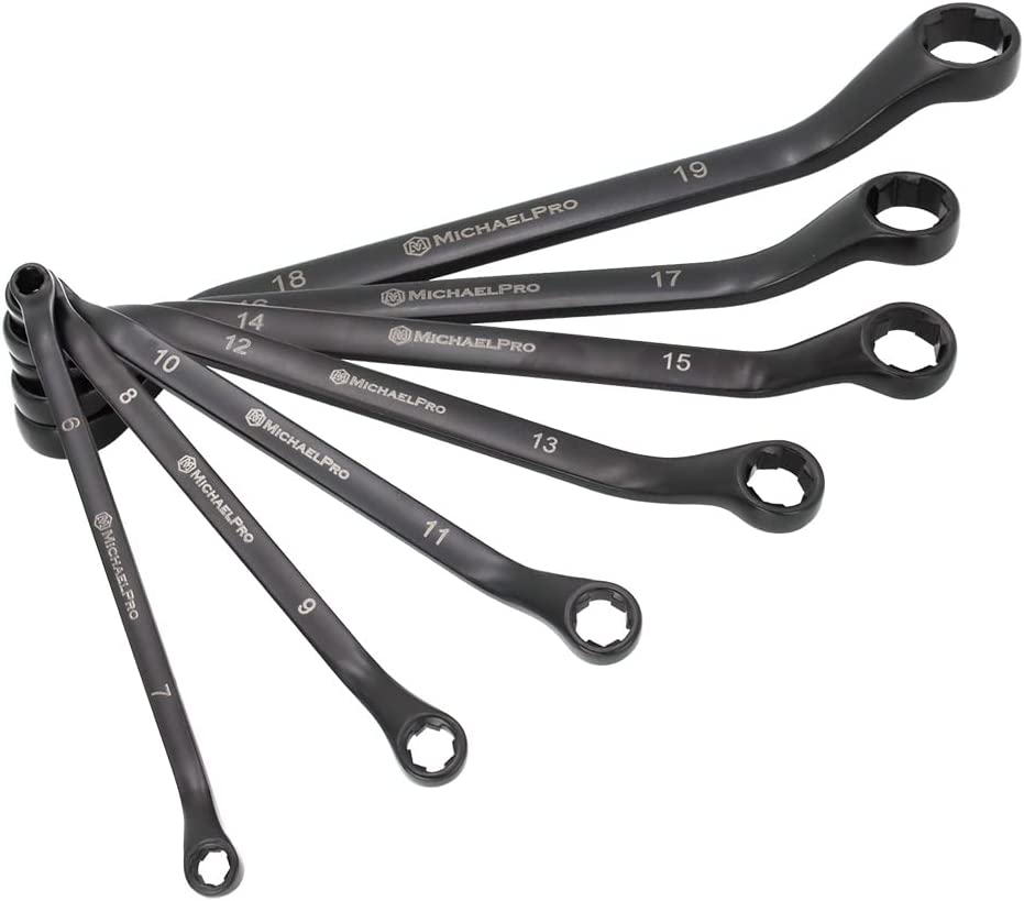MichaelPro 7Pc Schwarzoxid-Bolzenextraktor Offsetschlüsselsatz - metrisches