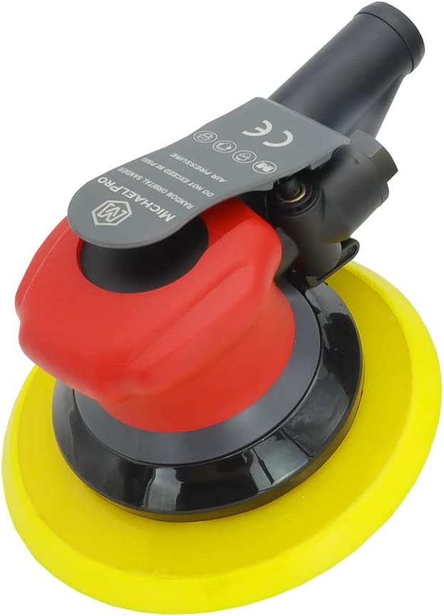 MichaelPro MPA01043 Selbsterzeugter Vakuum-Random Orbit Sander | 6 Zoll | 5 mm, Pneumatischer Palmsander für Holz, Verbundwerkstoffe, Metall