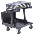 Omega Lift 2-in-1 Mechanik Creeper Seat / Step Stool, 7.88'' Höhe, 17.72'' Breite, 15.75'' Länge, Schwarz