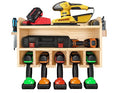 Pro Lift Kabellos Drill Organizer – Wandhalterung Elektrowerkzeug Lagergestell, 5 Hängeschlitze, Holz M-003W