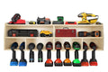 Pro Lift Kabellos Drill Organizer – Wandhalterung Elektrowerkzeug Lagergestell, 10 Hängeschlitze, Holz M-005W