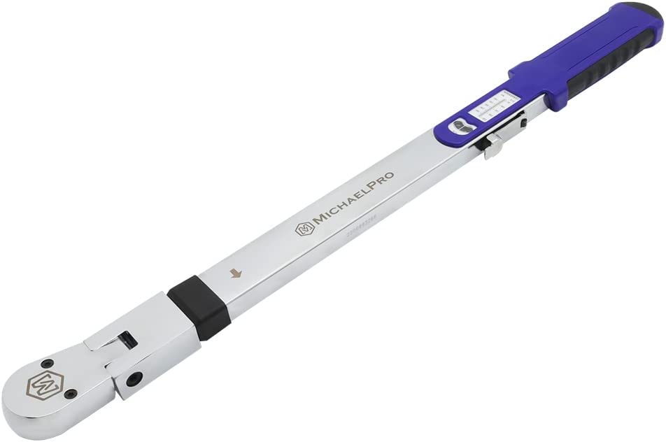 MichaelPro MP001209 1/2-Zoll-Laufwerk Split Beam Torque Wrench mit Flex Head, 40 – 250 ft-lb Drehmomentbereich | +/- 4% Genauigkeit | Professional Grade