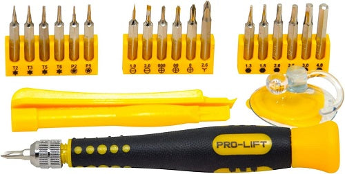 Pro-Lift 23 in 1 Präzisions-Reparatur-Tool-Set - Multi-Schraubentreiber-Toolkit mit Gehäuse