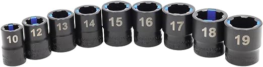 MichaelPro 9Pc 3/8-Zoll-Laufwerk Schwarz Oxide Cushion Grip Sockets (Metriken)