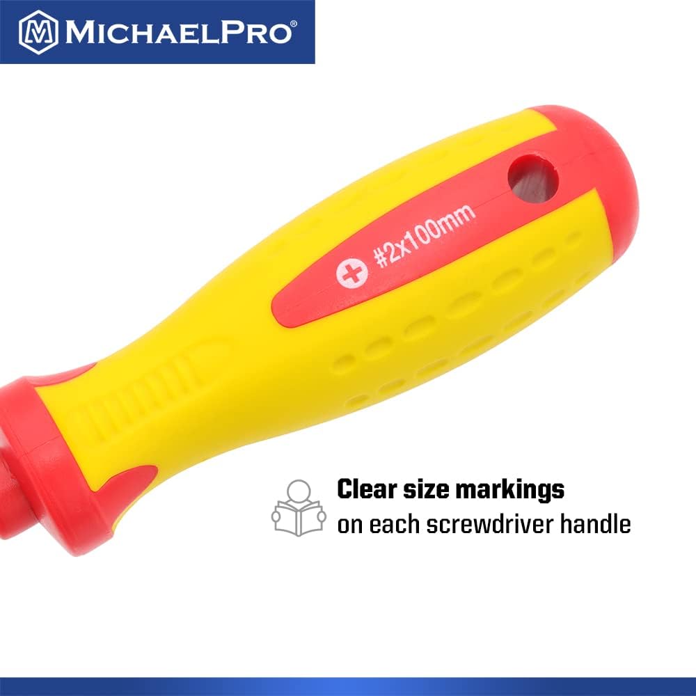 MichaelPro 2-Stück VDE Isolierte Elektriker Schraubendreher Set