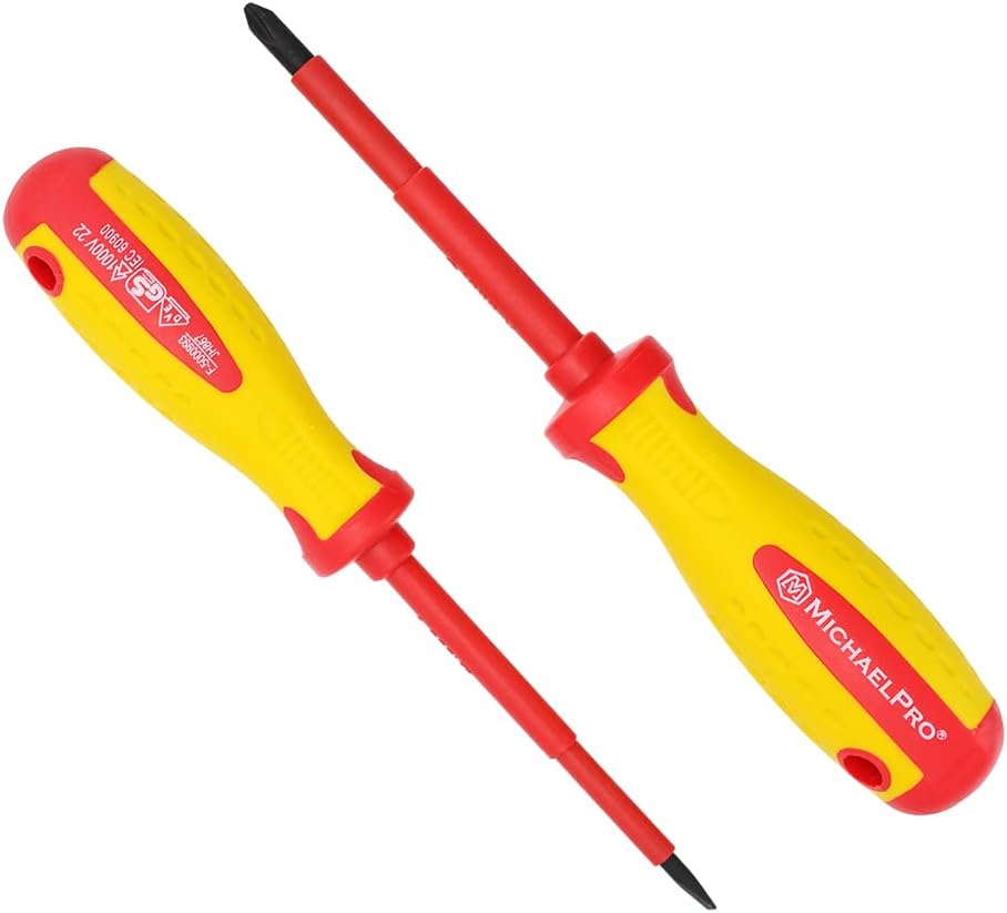 MichaelPro 2-Stück VDE Isolierte Elektriker Schraubendreher Set