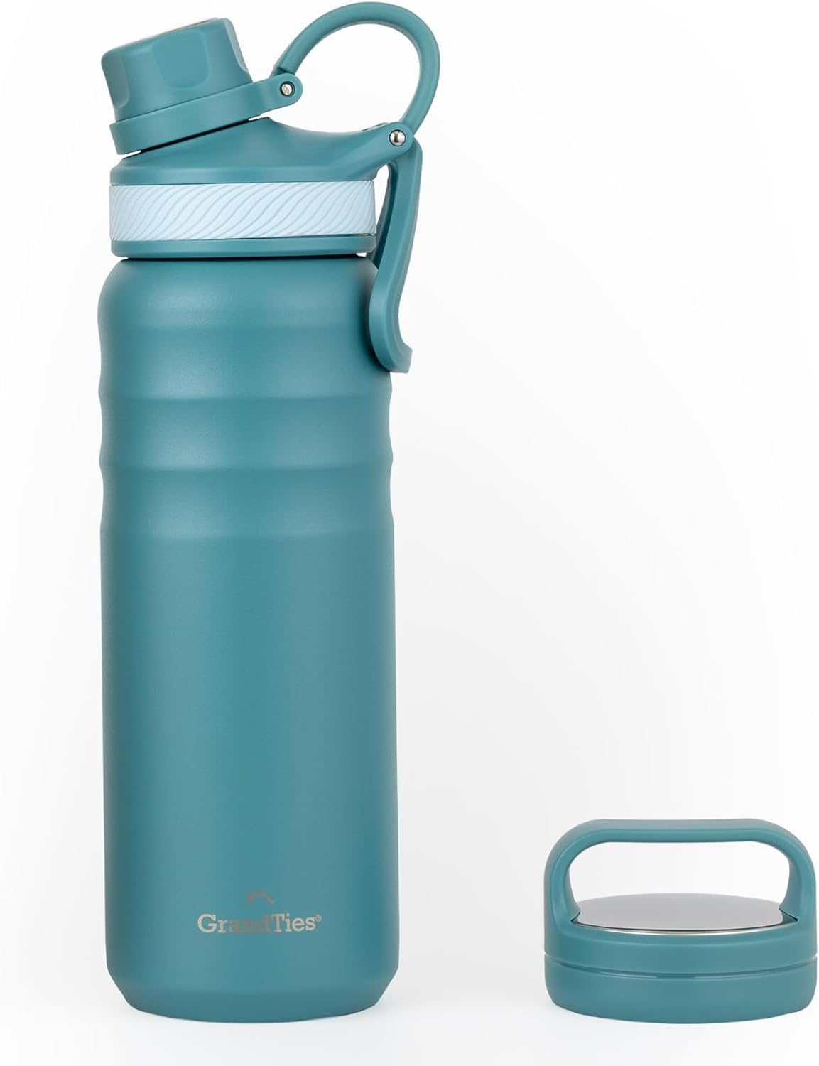 GrandTies 68 g 2 Lids Sport Wasserflasche aus rostfreiem Stahl - Atlantis Blau
