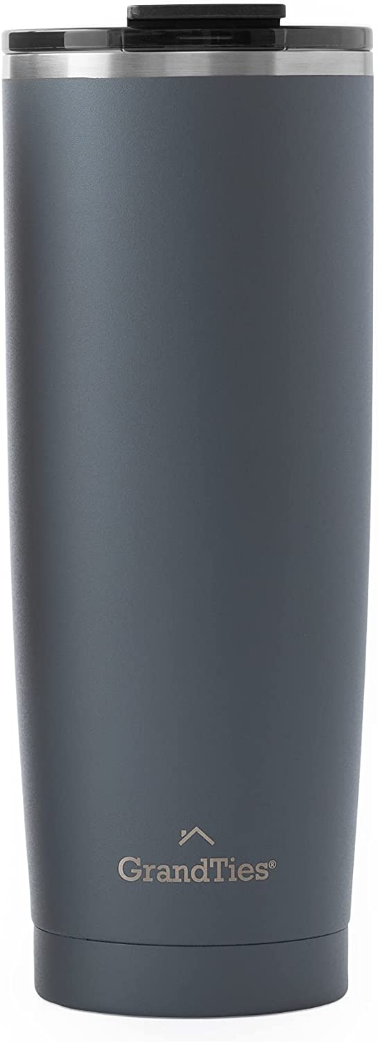 GrandTies 20-oz Insulated Coffee Tumbler Cup - Stone Grau