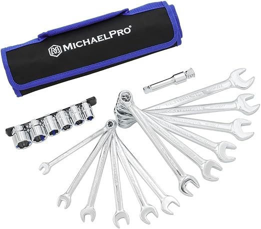 MichaelPro 18Pc Bolt Extractor Kombination Schraubenschlüssel und Kissengriffsocken