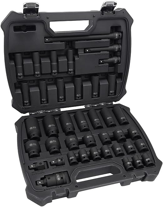 MichaelPro 1/2-Zoll-Laufwerk Schlagsocket-Set (11-32 mm), 40-Stück, 1 2 Laufwerk