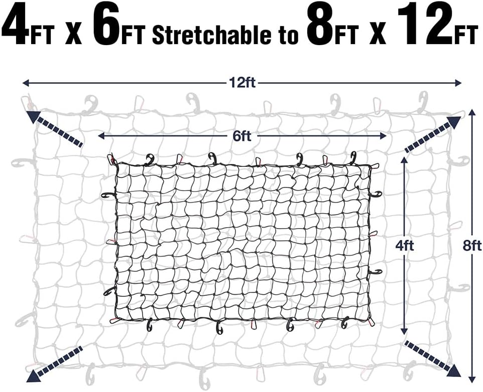 Pro Lift 4' x 6' Cargo / Truck Bed Net für SUV, Jeep, Chevy Silverado