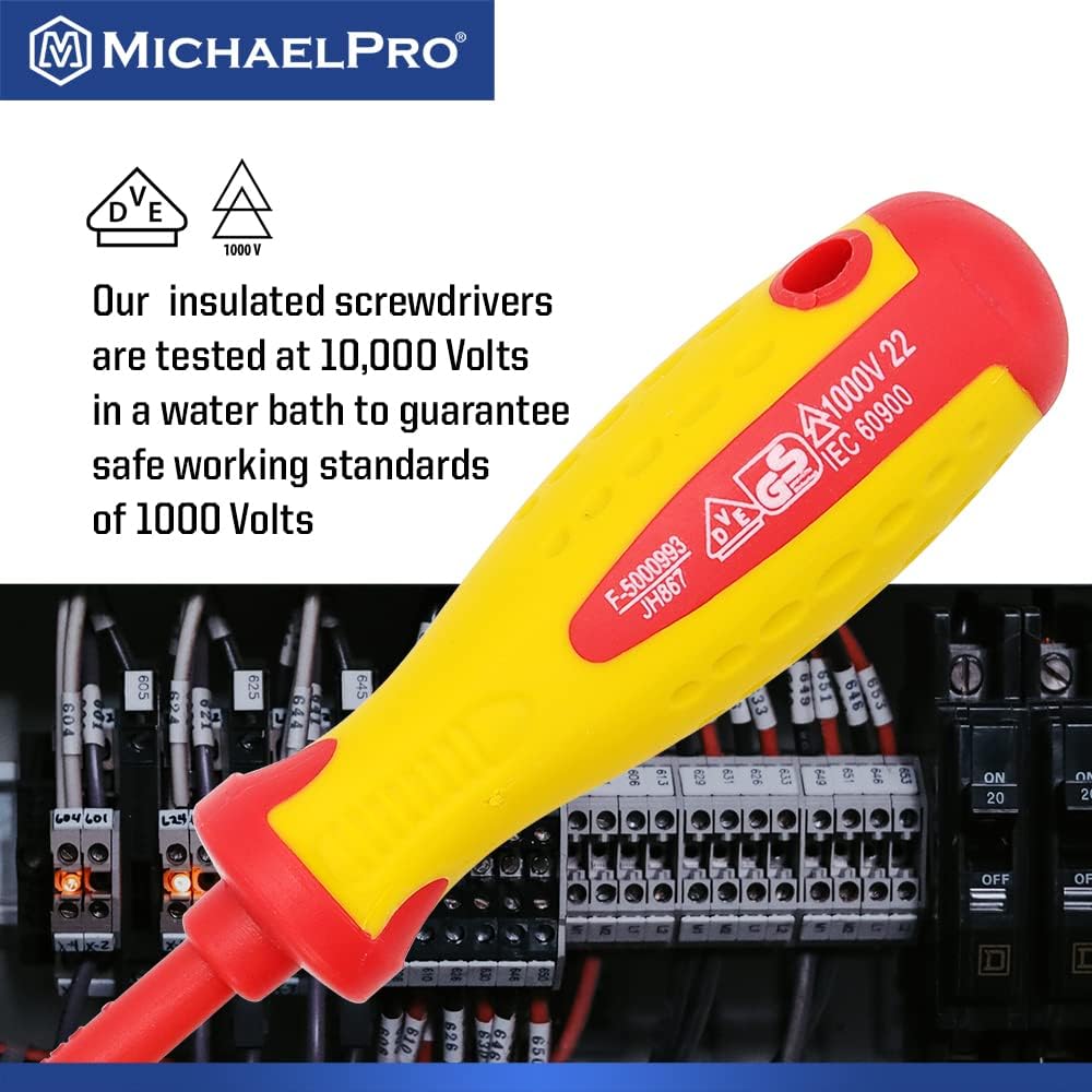 MichaelPro 2-Stück VDE Isolierte Elektriker Schraubendreher Set