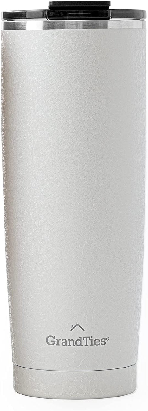 GrandTies 20-oz Insulated Coffee Tumbler Cup - Snowy Perle