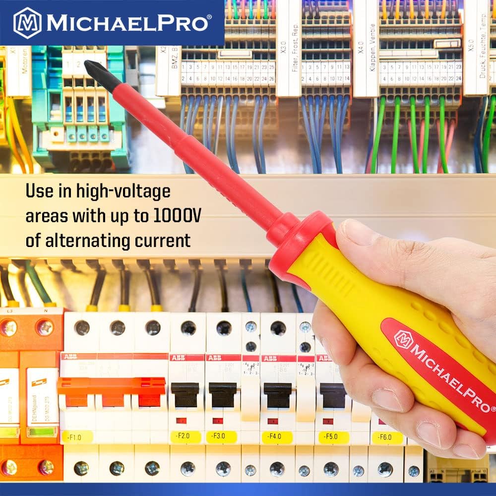 MichaelPro 2-Stück VDE Isolierte Elektriker Schraubendreher Set