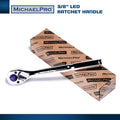 MichaelPro MP001037 3/8' Drive Socket Ratchet Griff mit eingebauter LED-Taschenlampe