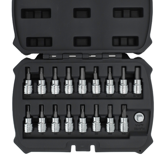 MichaelPro MP012021 18-PIECE 3/8' DRIVE TORX UND HEX BIT SET
