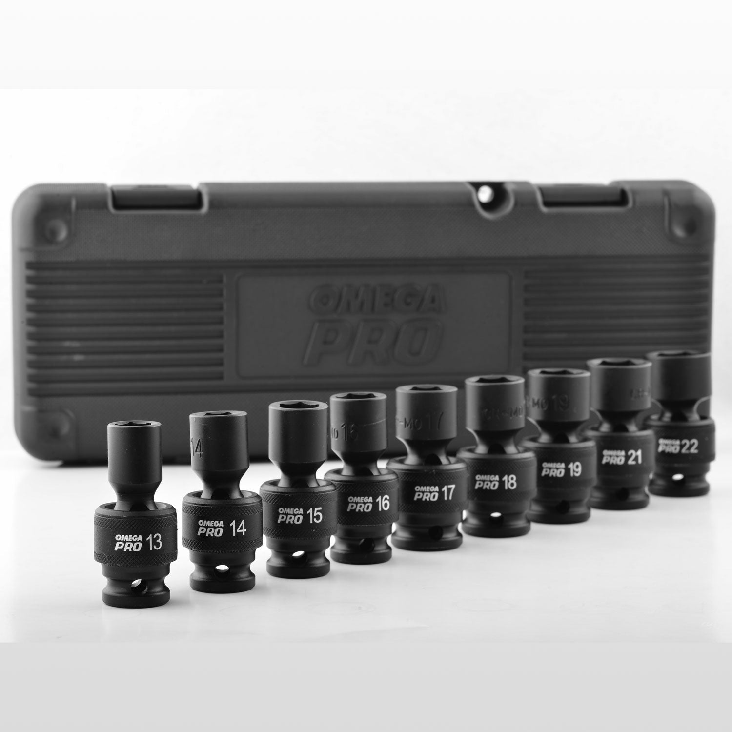 Omega Pro 83021 9-Piece 1/2' Drive 6-Punkte-Metrik-Swivel-Impact-Socket