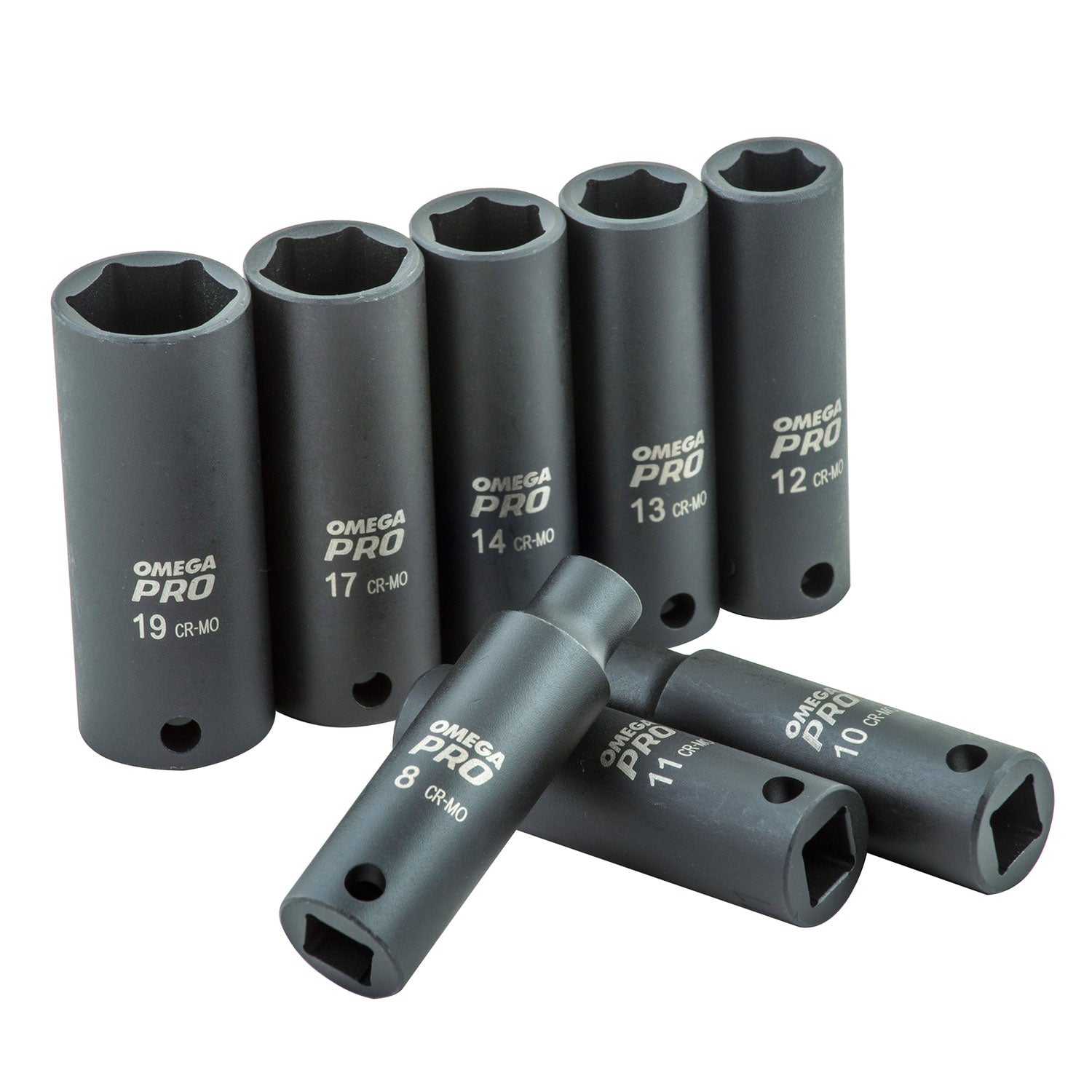 Omega Pro 8 Stück 3/8' Drive 6-Punkte-Metrik Deep Impact Socket Set CR-MO