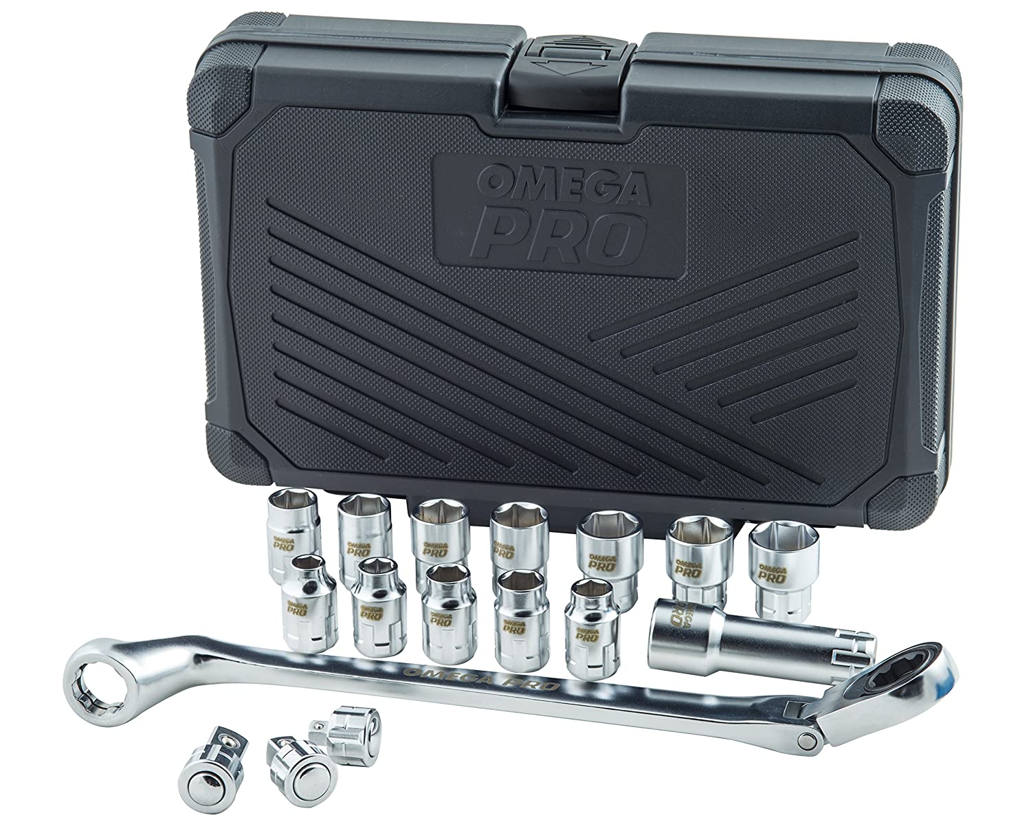 Omega Pro 1/2' Drive Flexible Ratchet mit Go-Through Sockets und Adaptern