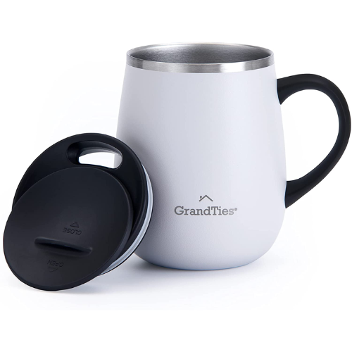 Grandties 16-oz Isolierte Kaffeetasse mit Griff - Perle