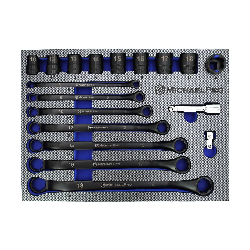 MichaelPro 18PC Oxid Bolt Extractor Offsetschlüssel und Socket Set