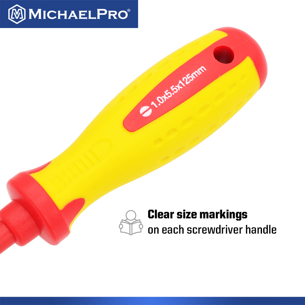 MICHAELPRO MP002032 5,5 X 125MM GESCHLOSSENER KOPF VDE INSULIERTER ELEKTRIZINER