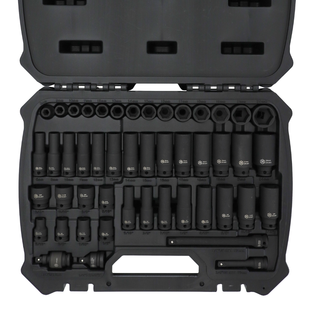 MichaelPro MP005035 48-PIECE 3/8-Zoll DRIVE IMPACT SOCKET SET, SAE UND METRIC GRÖSSEN