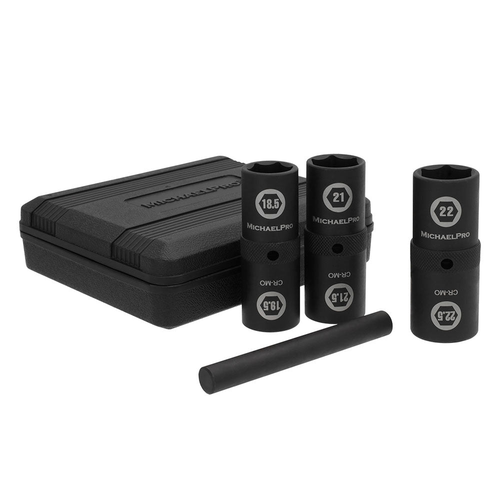 MICHAELPRO MP005042 4-PIECE 1/2-Zoll TRIEB DAS WANDFALLFLIP NUT-SOCKET-SET MIT HALTENGRÖSSEN