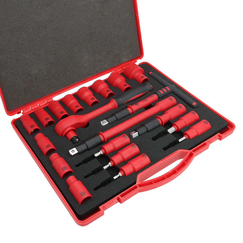 MICHAELPRO MP005048 20-PIECE 1/2-Zoll DRIVE VDE INSULATES SOCKET SET