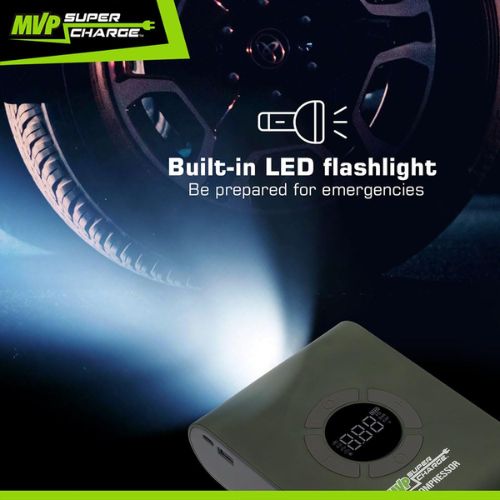 MVPSupercharge Reifenfüller Luftkompressor - wiederaufladbares Li-Ion 10000 mAh
