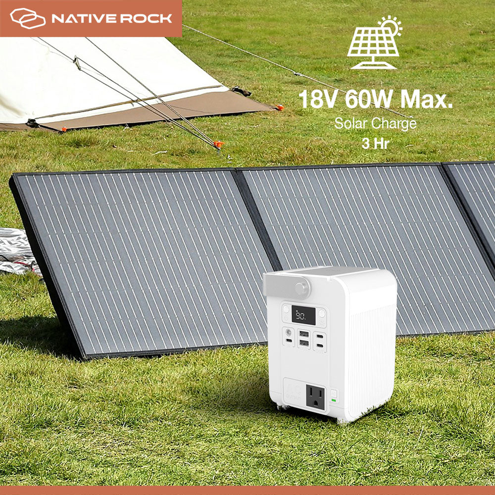 Native Rock 100W Portable Power Station & Wireless Charger, 26400mAh Camping Power Generator, 1 AC Outlet, Fackel und LED-Licht, für Outdoor Camping Reise Jagd Blackout | NRP01