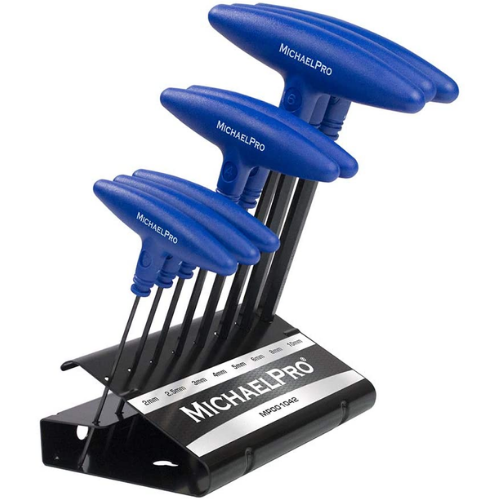 MichaelPro 8-Piece T-Handle Ball End Allen Wrench und Inbusschlüssel-Satz (Metrisch, Blau)