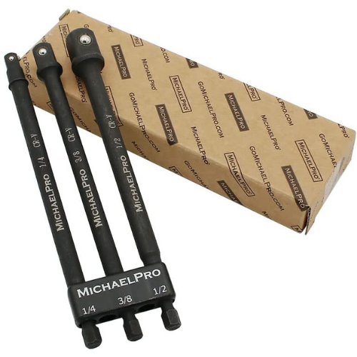 MichaelPro 6-Zoll-Aufprall-Socket-Adapter-Set - 1/4', 3/8' und 1/2' Drive