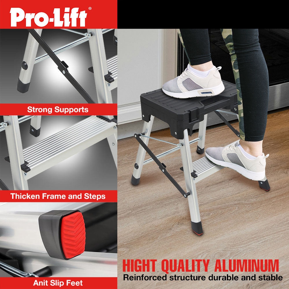Pro-Lift Zwei-Stufen-Leiter mit Speicher