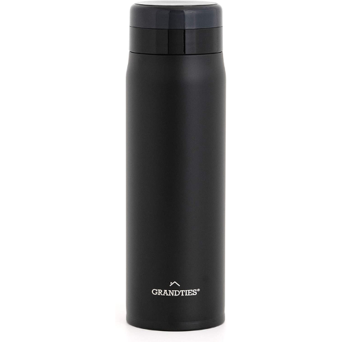 GrandTies 567 g Reisewasserflasche aus rostfreiem Stahl - Schwarz